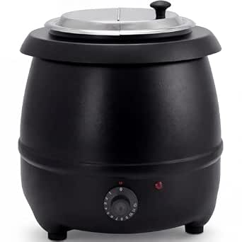 Winco 10 qt Black Electric Soup Warmer
