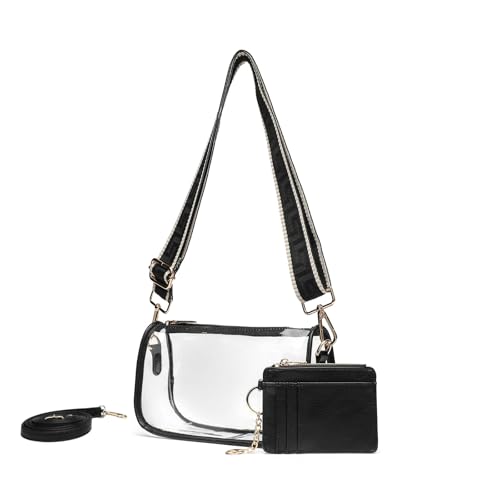 Clear Crossbody Bag for Stadium Events Approved, Small Purse HandBags Cute Shoulder Bag for Sports Concerts