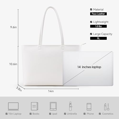 Image of KALIDI Tote Bag Zipper Shoulder Bag Faux Leather Purses Satchel for Women Casual Handbag Work Dating College