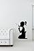 Produktbild Broomsticker Little Girl Halten eine Pusteblume Blume  Lovely Vinyl Wandtattoo, schwarz, Large: 60cm x 90cm / 24" x 35"