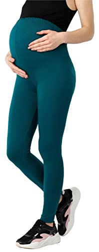 Be Mammy Legging Maternité Long en Bio-Coton Femme BE20-283 (Vert Émeraude, 3XL) Cover