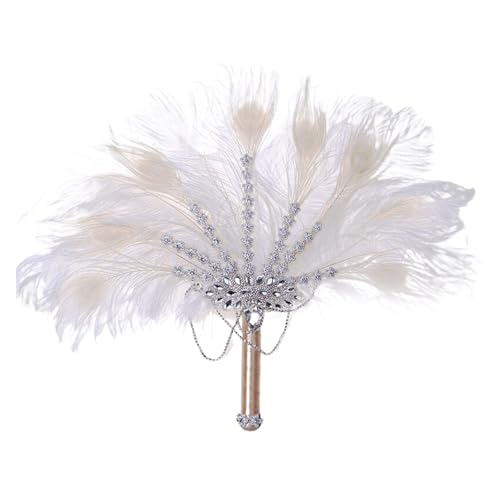Éventail à plumes de mariée idéal pour un enterrement de vie de jeune fille chic