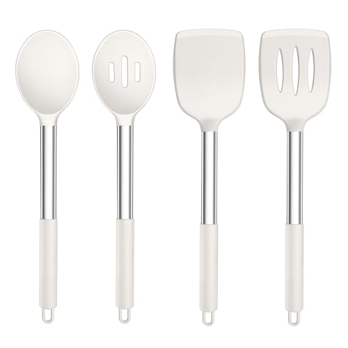 Comparison: Best Non Metal Cookware 10 TeamFar Kitchen Utensils, 4 PCS Silicone Cooking Utensils with Stainless Steel Handle, for Nonstick Cookware Frying/Flipping/Draining, Non-toxic & Heat-proof, Non-scratch & Dishwasher Safe