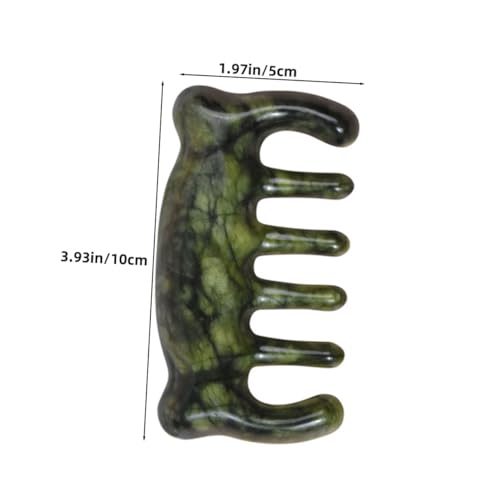 Peigne de massage jade pour cheveux et cuir chevelu vert - 2