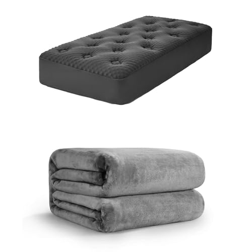 Hansleep Fleece Blanket & Memory Foam Mattress Topper