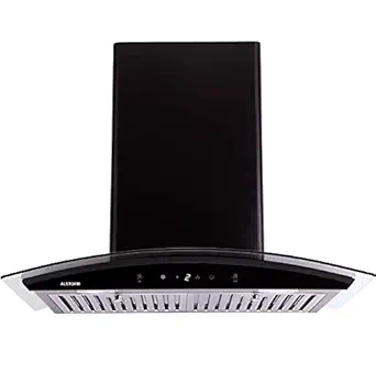 Alstorm Alpha 60 cm 1200 m3/hr Auto Clean Chimney (Baffle-Filters, Motion-Sensor, Black)