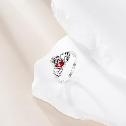 Bague Claddagh en argent sterling massif au style gothique - 2