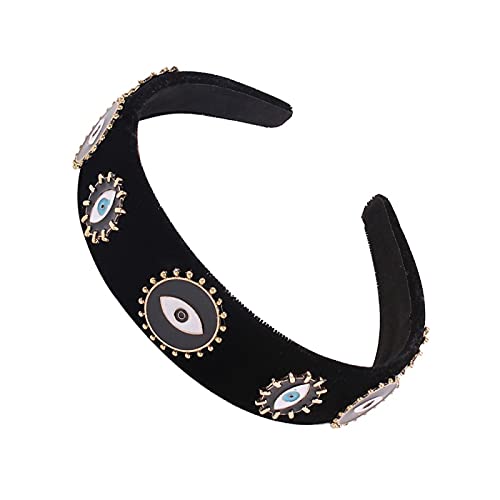 El Regalo 1 PC Evil Eyes Suede Hair Bands for Girls & Women | Designer Evil Eye Rhinestone Headband/Hairband for Party/Casual Wear (B09GV8JHSX) Amazon Price History, Amazon Price Tracker