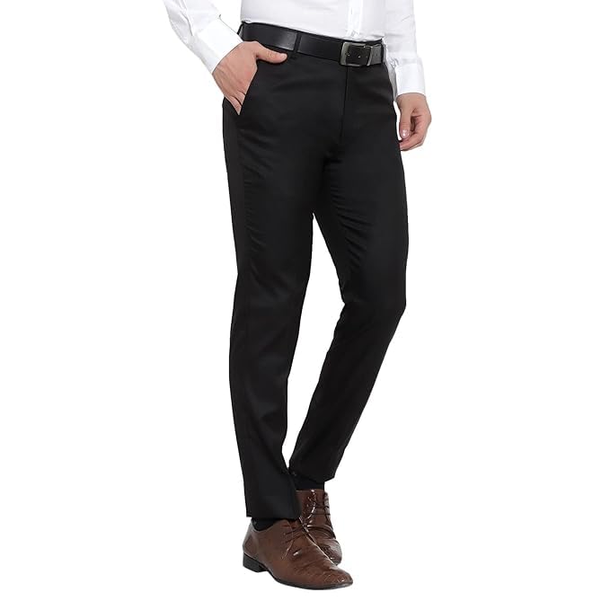 Men's Black Slim Fit Formal Trouser-picture-33