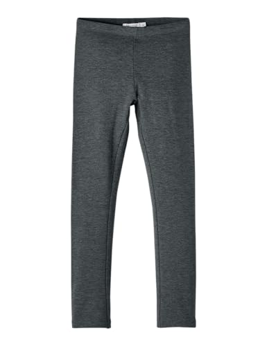 NAME IT Mädchen NKFDAVINA SOLID SWE BRU N NOOS Leggings, Dark Grey Melange, 152 cm