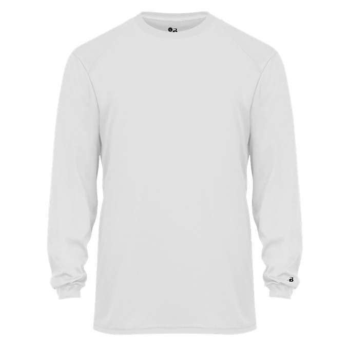 Badger Sports Tri-Blend L/S Tee White 3X-Large