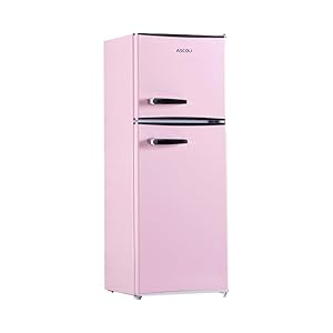 ASCOLI 120L Freestanding Retro Fridge, 88L/32L, Direct Cooling, Mechanical Control, Removable Air Seal, Adjustable Tempered Glass Shelves, Led Light