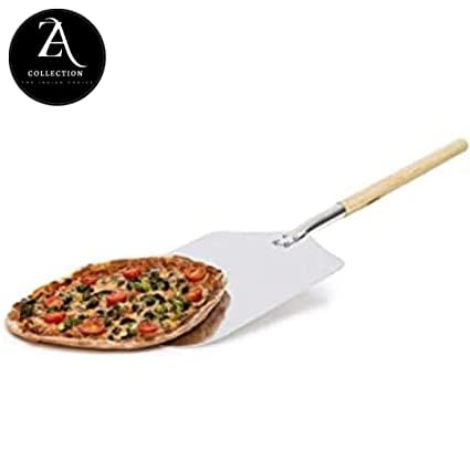 Image of A Z Collection Perfect Pizza Peel - Extra Large Paddle With Professional Wooden Handle, Aluminum Spatula, Big Size Baking Tool for Kitchen, 12 inch 1pcs