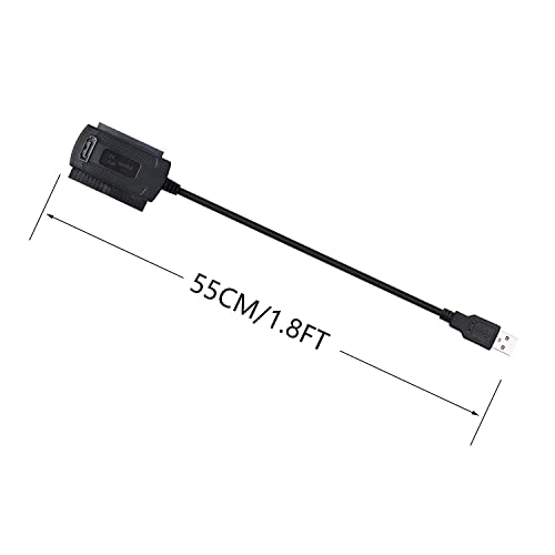 Image of ETZIN USB to SATA IDE Converter Cable Adapter USB 2.0 to 2.5 /3.5 /5.25in IDE and SATA Adapter Cable for Personal Computer, Laptop, DVD Player (1.8FT /Black) EPL-987HS