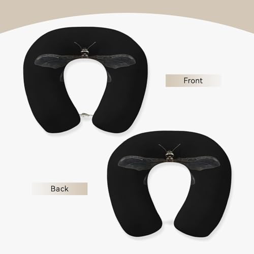 Almohada de viaje negra con funda suave y espuma viscoelástica miniatura 3