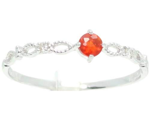 [京都ジュエリー工房] ファイヤーオパール ダイヤ ミル打ち リング オパール ダイヤモンド 指輪 レディース 36-0938 K18 イエローゴールド 8号