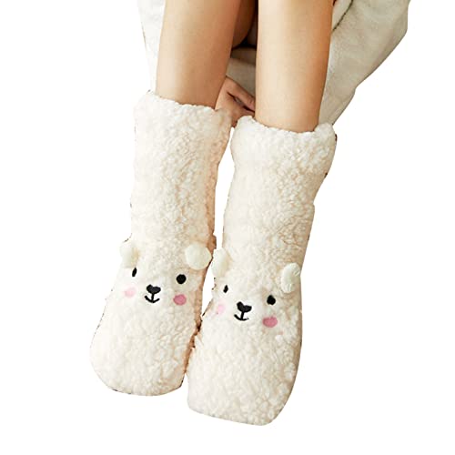 Calcetines genéricos para hombre negro caro calcetines de invierno calcetines de terciopelo coral engrosados de felpa calcetines cálidos de felpa verde niña, blanco, Talla única