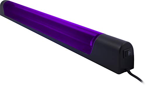 GE 22 Inch Fluorescent Black Light Under Cabinet Fixture, Plug-In, Purple Glow, Plastic Housing, On/Off Switch, Perfect for Posters, Neon Art, Parties, Dorm Room, Halloween, and more, 10186