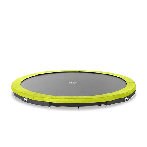 EXIT Toys Silhouette Sports Bodentrampolin - ø244cm - Rundes Inground Gartentrampolin Outdoor - für Personen ab 14 Jahren - Mit Fußschutzsystem - Sicherer Einstieg - Gute Sprungkraft - Grün