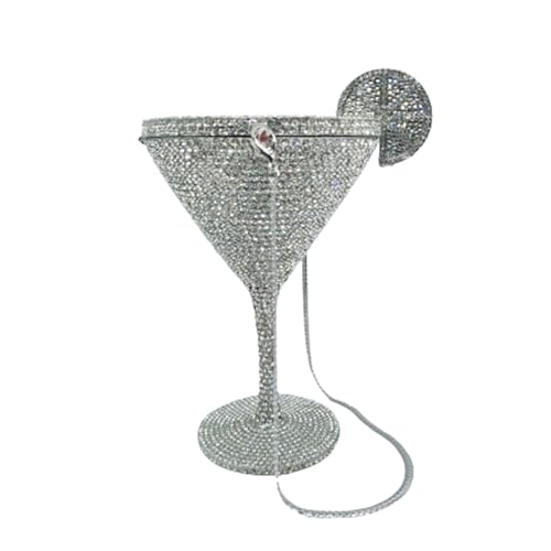 Image of Women Goblet Rhinestone Evening Bag Cocktail Cup Diamond Clutch Funny Crystal Prom Handbag Wedding Purse for Party