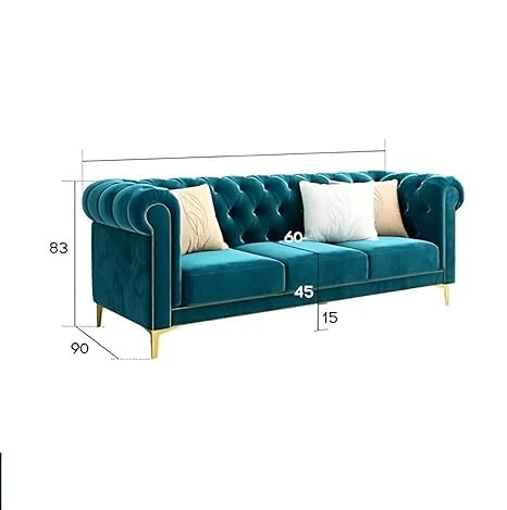 Image of Modern Classic 5 Seater Sofa Set Couch Fabric & Valvet Tufted 3+1+1Chesterfield Sofa Living Room and Office (Grey & Beige 3+1 and Footrest) | Premium Material