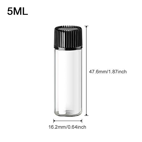 24 PCS 5ml Small Glass Bottles, Empty Sample Vials, Essential Oil Bottle, for Essential Oil, Massage, with Screw Cap, Bonus 2 Pcs Mini Funnels