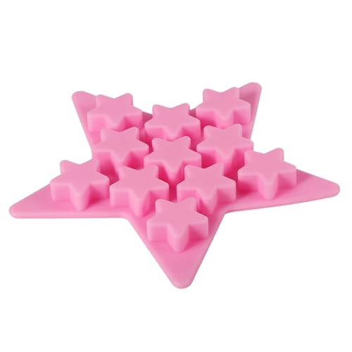 Molde para cubitos de hielo en silicón en forma de estrella rosa miniatura 6