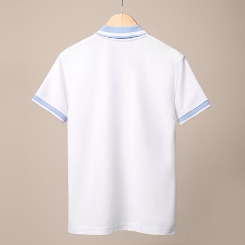 Image of TotzTouch Boys Premium Polo Collar Tshirt Combo with Zipper Closure Color White & Black Age 6 Years to 15 Years
