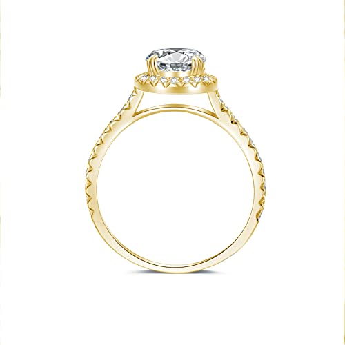 2.8 ct.tw. Round Cut Moissanite Bridal Sets Ring Wedding Engagement Ring Set for Women in 925 Sterling Silver/10k Gold/14k Gold/18k Gold, 2ct Center Moissanite Engagement Ring, Free Engraving Name Ring2