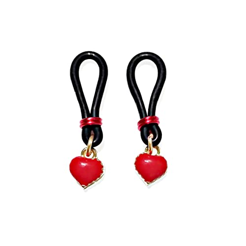 Fake Nipple Rings Adjustable Nipple Noose with Heart- Gold Fake Nipple Jewelry - Clip On Nipple Rings - Nipple Shields Non Piercing