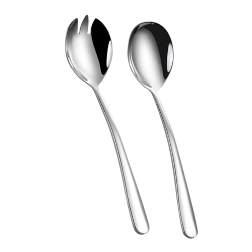 OFFSCH Serving Salad Spoons Forks 1 Set Stainless Steel Salad Server Silverware for Dinner