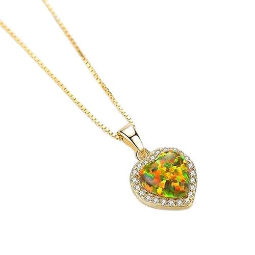 Collier opale de qualité avec chaîne pendante soignée pour femmes
