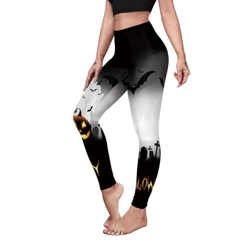 color cosplayer Halloween Leggings for Women High Waist Ankle Length Elastic Seamless Tights 3D Print Yoga Pants Plus Size S-XL