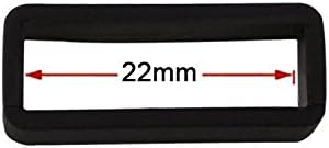 Ritche 4 Pieces Size 22mm Black Rubber Replacement Watch Band Strap Loops