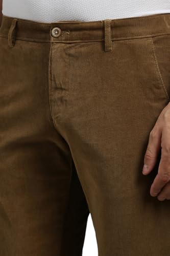 Image of Louis Philippe Men's Mid Rise Slim Casual Pants