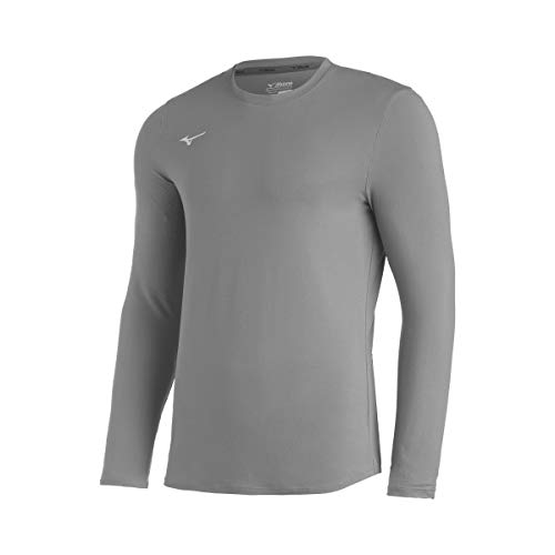 Mizuno Comp Diamant manches longues crew gris vêtement sport taille M