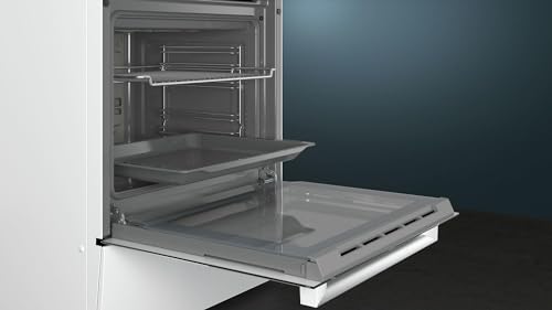 Foto von Siemens HK9R3A220 iQ300 freistehender Elektroherd mit Glaskeramik-Kochfeld / A / 60 cm / Weiß / ecoClean Reinigung / Schnellaufheizung / 3D Heißluft Plus