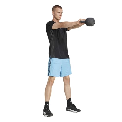 Image of adidas Tr-ES PIQ 3Sho Men Blue Training Shorts Size -