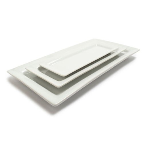 Sur La Table Blanc Rectangular Platters 59909-SET, Set of 3