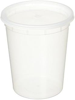 32oz plastic soup/Food container with lids (50 Pack)