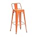 Taburetes Altos - Taburete Respaldo - Closet Sillas y Taburetes Inductrial, Taburetes de Bar de Metal Modernos Taburetes de Bar Industriales con Respaldo Bajo ( Color : Orange , Size : 65cm(26inch) )