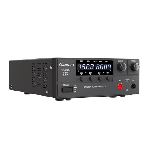 Image of DC Power Supply Variable, 0-80V 0-15A 1200W Switching DC Regulated Bench Power Supply with Encoder Knob, Output On /Off Switch, 4-Digit LED Display, OVP & OCP, Aux Output Terminal - SPS-8015H