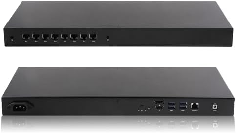 KETUOPU 1U Rack Mini PC Firewall Router K4305U8 with Celeron 4305U, 4G DDR4 RAM 128G SSD Micro Firewall Appliance, 8*Intel 2.5Gigabit Ethernet, 1*COM RS232, AES-NI, for Home/Office/School/Hotel