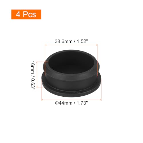 Image of MECCANIXITY Silicone Snap in Locking Hole Plugs,Rubber Panel Seal Cover Flush Type Panel Round for Kitchen Rubber Bulkheads Waterproof Sealing Plugs 38.6mm /1.52 Inch Diameter Black,Pack of 4