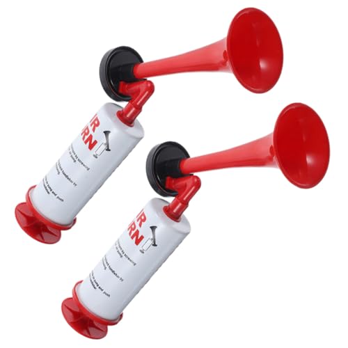 TOYMYTOY 2個 手持ち応援ホーン 大音量サイレン 手動式ポータブルエアーホーン スポーツ観戦 サッカー応援用 明るいカラーで軽量ファンファ