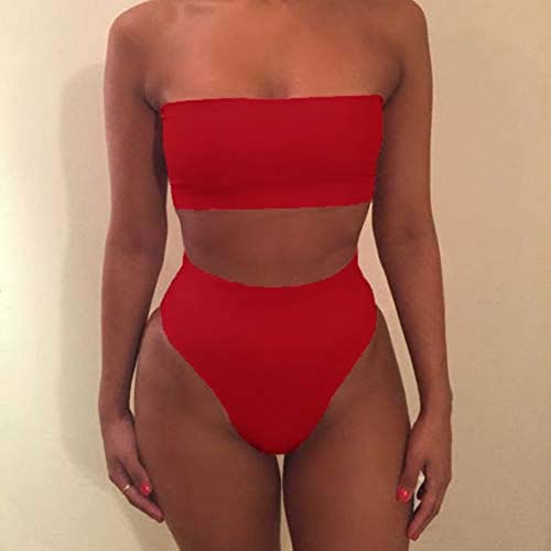 Peanutaso Mujeres Fuera del Hombro Crop Top Bodycon Lencería de Cintura Alta 2 Unids/Set Conjuntos Conjunto de Bikini Push Up Trajes de baño Traje de baño Traje de baño