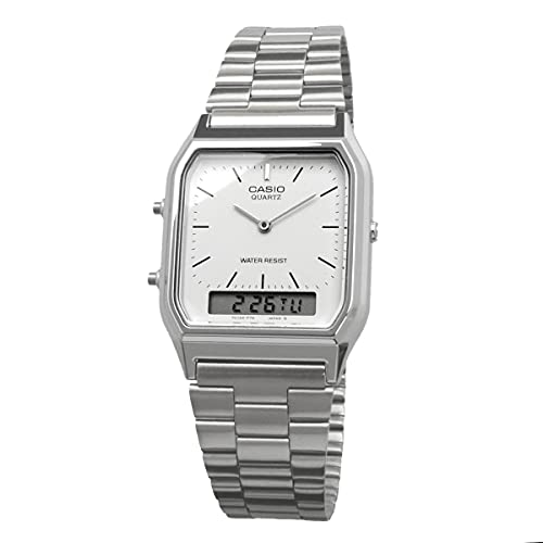 Image of Casio AQ-230A-7D /AQ230A-7D Analog Digital Metal Belt Silver Dial Unisex Watch