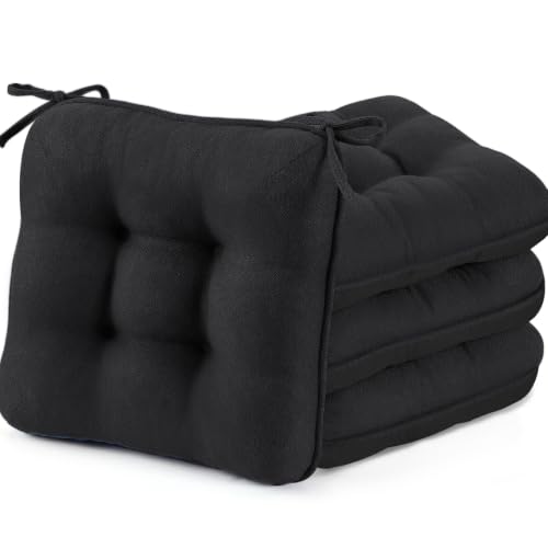 BETU Chair Cushions for Dining Chairs,3.5" Thick Kitchen Table Chair Pads with Ties,Non Slip Backing and Covers,Seat Cushion for Dining Room,Bar,Patio Chairs,18"X18"X3.5"