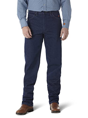 Wrangler Riggs Workwear Mens FR Relaxed Fit Jeans, Blue, 38W x 32L US