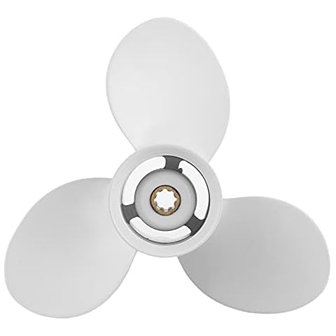 Qiilu Schrauben für Bootsmotoren, 3 Blätter Außenborder Propeller 9 1 / 4x8 Hochdruck 8 Zahn Passend für Yamaha Außenborder 9,9-15 PS Motor 63V-45947-00-EL Cover